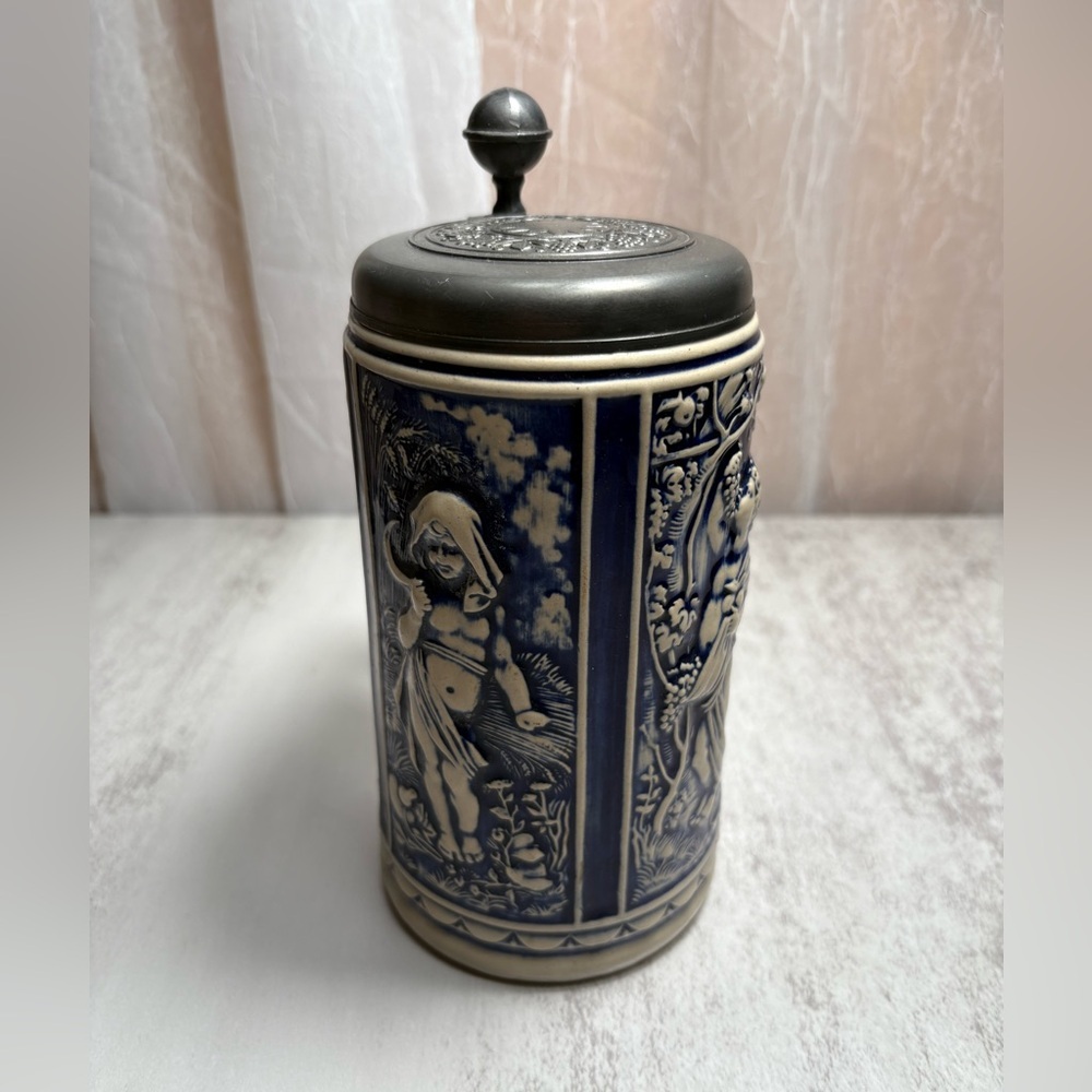 Vintage Gerz German Beer Stein Lidded-Stoneware